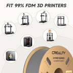 Creality Hyper PLA Filament 1.75mm Grey & Grey 2KG, 30-600mm/s High Speed PLA 3D Printer Filament, 2 Pack 1kg Spool(2.2lbs) PLA, Dimensional Accuracy +/-0.02mm, Fit Most FDM 3D Printer
