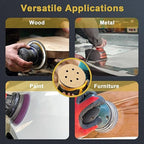 70 PCS 6 Inch 6 Hole Sanding Discs 40 Grit Hook and Loop Adhesive Round Sandpaper for Random Orbital Sander