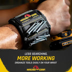 MagnoGrip Magnetic Wristband for Holding Screws, Nails, Drill Bits, Super Strong Magnets, Adjustable Strap, Essential Tool for DIYers, Handyman, Mechanics, Construction & Home Improvement - Black