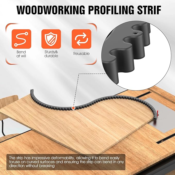 Pisman Router Edge Guide & Template Kit - 39" Plastic Woodworking Profiling Strip for Precision Trimming | Fits Bosch/Dewalt/Makita Routers | DIY Furniture, Cabinet & Table Edge Molding (Black)