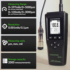 Digital Professional Coating Thickness Gauge Industrial-818 Paint Meter for Fe/NFe with Measuring Range: 0-197 mils | Resolution 0,001 mils | PC Connection