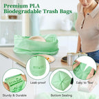 ECOLipak 13 Gallon Compostable Trash Garbage Bags, 100 Count (2 Rolls) Biodegradable Heavy Duty Bathroom Kitchen Trash Bags for Home/Office, US BPI ASTM D6400 and OK Compost Home Certified