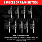 Adjustable Hand Reamer Tool H4 to H12 Sizes - 15/32" to 1-3/16” Reaming Tool for Precise Hole Finishing with Carbon Steel Blades - Hand Tools Reamers for Metal & Wood - 11.90mm - 30.16mm
