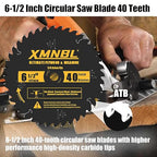 6-1/2 Inch Circular Saw Blade 40 Teeth,6-1/2 Saw Frame Ultra Fine Finish Circular Saw Blade,Compatible with for DEWALT,Makita,Skil Circular Saw,for Cutting Lumber,Plywood Material,5/8 Inch Arbor