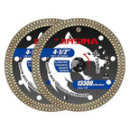 2PCS 4.5” Diamond Saw Blades for Angle Grinder, X-Turbo Tile Cutting Blade for Dry & Wet Cutting, Fast Smooth Cutting for Alabaster Concrete Granite Marble