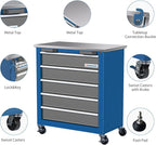 5-Drawer Rolling Tool Chest,Tool Cabinet on Wheels with Keyed Locking System and Drawer Liners,Tool Chest with Link Buckle and can be Combined to Large Cabinet Set,for Warehouse,Garage
