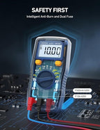 AstroAI Digital Multimeter, Voltmeter 1.5v/9v/12v Battery Voltage Tester Auto-Ranging/Ohmmeter/DMM with NCV Function, Accurately Measures Voltage Current Amp Resistance Capacitance