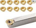 TASP Titanium Coated Carbide Cutter Inserts for Wood Turning Tools,12mm,Pack of 10,Circular