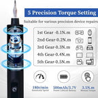 LANGSKIP'S 49 IN 1 Precision Electric Small Screwdriver, 5 Torque Settings Mini Electric Cordless Magnetic Screwdriver Set, 3.7V Rechargeable Kit with LED Display for Electronics Phone Glasses Watch