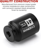 CASOMAN 1/2" Drive x 41mm Deep 6 PT Impact Socket, CR-MO, 1/2-Inch Drive Axle Nut Socket for Easy Removal of Axle Shaft Nuts (41MM)