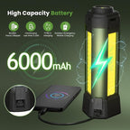 Rechargeable Camping Light with Stand - 54" Tall Cordless Work Light Portable USB Tripod Lights 2000 Lumen 3 Page Head with Carrying Bag for Outdoor Hiking Workshop Job Site(Green-B)