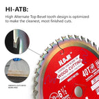 10-Pack 6-1/2" 40-Tooth 5/8" Arbor Circular Saw Blade, Finish/General Purpose Wood Cutting, Special Anti-Thermal Adhesion Coating on Cutting Edge-TA,High Finish, Long Life,6-1/2" 40T 5/8"