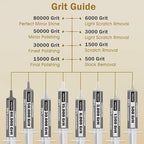 8 Pack Diamond Polishing Compound,Diamond Polishing Paste 80000 to 500 Grit with 30% Concentration of Diamond Powders,Lapping Compound for Glass Metal Marble Rock Watch Jewelry Scratch Remover Repair