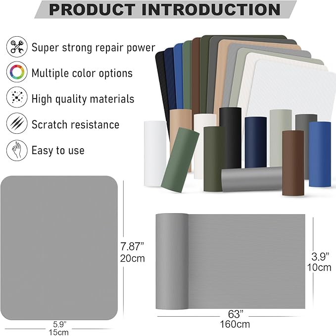 8-Piece Green Nylon Fabric Repair Patch Kit - Self-Adhesive, Waterproof, Lightweight - 7.87 x 5.9 Inch - For Clothing, Down Jacket, Tent, Bag