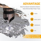 5 Pcs Countersink Drill Bit Set, 82 Degree 5 Flute High-Speed Steel Countersink Drill Bit with 1/4” Hex Shank, 1/4" to 3/4" Size for Machinable Metals, Wood, Carbon Steel, in Aluminum Case