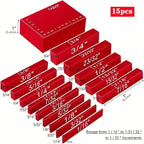 Setup Blocks Height Gauge Set, 15pcs Precision Aluminum Setup Bars for Router and Table Saw Accessories Woodworking Set Up, Bars Include Laser Engraved Size Markings