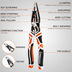 VANQUISH 10-in-1 Long Nose Pliers, 8‘’ Multipurpose Combination Pliers Wire Cutter/Crimper/Stripper, CRV Steel, Heavy Duty Side-Cutting Pliers for Crimping, Stripping, Shearing, Deburring, 3239