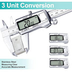 Kynup Digital Caliper, Caliper Measuring Tool, Micrometer Dial Vernier Caliper Digital, Full Turn Off, Stainless Steel, Switch from Inch Metric Fraction (6Inch/150MM)