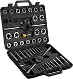 45 pcs Metric Tap and Die Set, Standard Tap Set and Die Tool Set for Threading and Rethreading Internal and External Threads, M6-M25 Thread Repair Kit