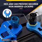 3AN-20AN AN Fitting Wrench AN Fitting Tool for AN Hose Fitting Assembly Adjustable Lightweight Aluminum Blue With 6AN-AN8 Double-ended AN Wrench Blue