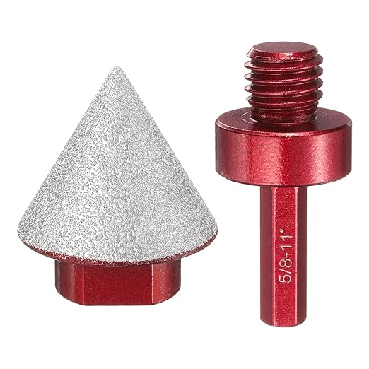HARFINGTON Diamond Beveling Chamfer Bits 35mm Dia 5/8-11 Thread Cone Grinder Bit with Adapter, Countersink Drill Bit to Enlarge Holes for Porcelain Tile, Marble, Ceramic, Glass, Stones