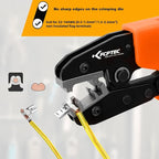 KF CPTEC Crimping Tool for 90° Flag Terminals, 22/14 AWG (0.5mm²/2.5mm²) - Ratchet Terminal Crimper - Electrical Crimping Tool