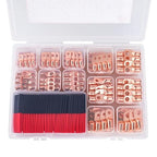 296PCS Ring Terminal Connectors Battery Copper Wire Lugs AWG 8 6 4 2 1 1/0 5/16", 3/8", 1/4", 1/2" with Heat Shrink Tubing Set, 144Pcs Battery Cable Ends and 152PCS Heat Shrink Tubing