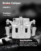 cciyu Front Right Brake Caliper Assembly w/Bracket 19B2871 2003 2004 For Infiniti For M45,2002 2003 2004 2005 2006 For Infiniti For Q45