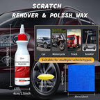 Car Scratch Remover Auto Paint Swirls & Scuff Removal Polishing Compound to Repair Scratches with Pad & Towel Suitable for Vehicles Compatible with All Paint Types - 4.2 oz / 120 ml