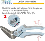 8" Heavy Duty Scissors, Carpet Cutter, Industrial Scissors, Multipurpose, Scissors for Carpet, Cardboard, Leather, Pruning, Gardening, Professional Soft Grip Stainless Steel (Blue)