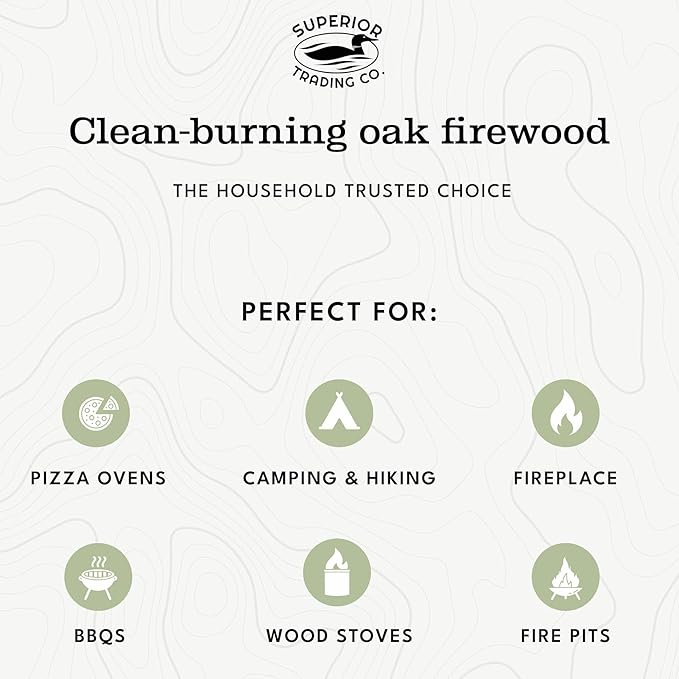 Superior Trading Oak Mini Fire Wood w/Fire Starter Pods, Winter Fireplace Starter, Wood Stove, USDA Cert 4-5” Kiln Dried Firewood, USA Made, 10-11 lbs in Plastic Storage Box