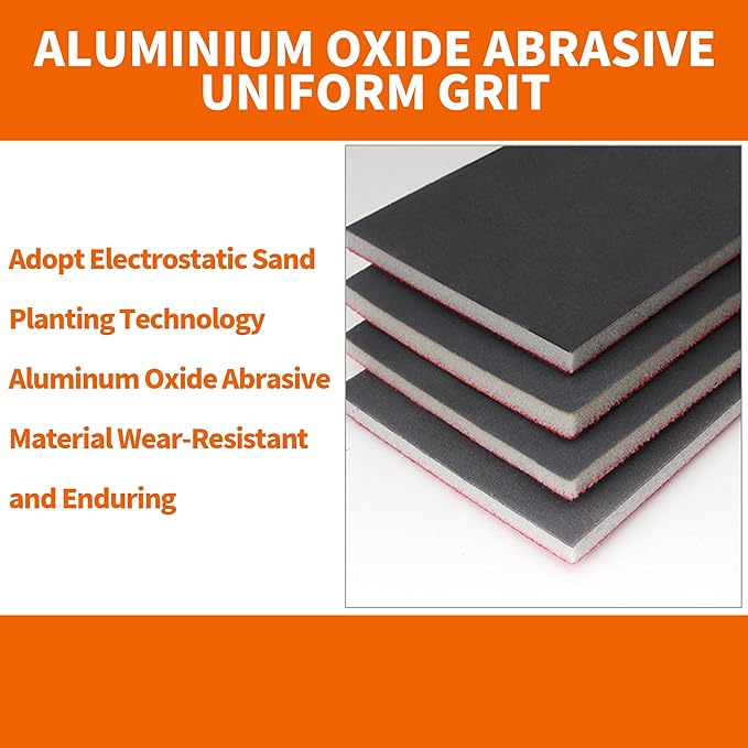 28 Pcs 500-600 Grit Sanding Sponge,Ultra Fine Sandpaper,Soft Foam Hand Sander Block Wet Dry Sanding Pads for Automobile Wood Furniture Metal Drywall Polishing
