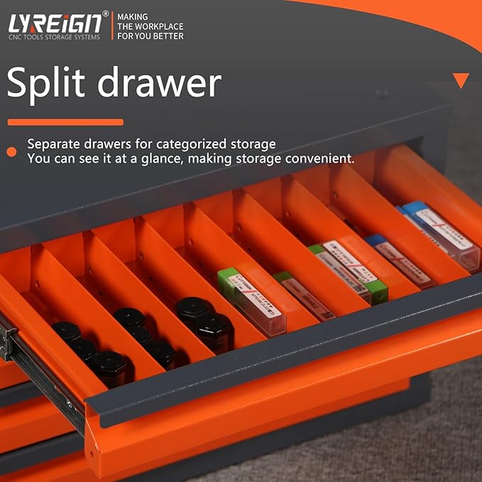 Milling Cutter Storage Cabinet Drill bit Storage Cabinet Parts Storage Drill bit Dispenser Storage Cabinet Three Drawers Suitable for 1/16 inch to 1/2 inch