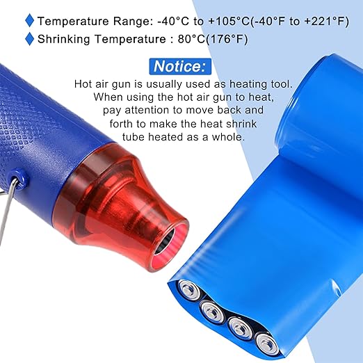MECCANIXITY Battery Wrap PVC Heat Shrink Tubing 26mm Dia 43mm Flat 33 Feet(10meters) Blue Good Insulation for Battery Pack