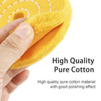 SCOTTCHEN 4" Buffing Polishing Wheel - 1/4" Handle, 1/2" Arbor Hole, Fine, Ultra Fine, Treated Yellow Cotton - 3pcs