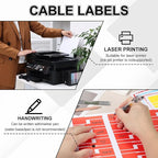 uxcell 300 Pcs Cable Labels, Waterproof Wire Cord Labels Tags, Cord Organizer Management Tags for Charger Cable Organizer Wire Markers Printer and Handwriting, Rose Red
