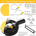 2 in 1 Dust Shroud Dust Extraction Cutting Guard, Universal Surface Grinding Dust Shroud and Cutting Dust Shroud for Angle Grinder, Dust Collector Attachment for Angle Grinder