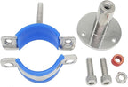 Stainless Steel Adjustable Pipe Clamp Bracket - Wall/Ceiling Mount Support for 1-1/2 Inch Pipe, Heavy-Duty Rustproof Brackets with Screws, Set of 2
