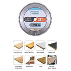 Luckyway 12 Inch Miter Saw Blade 80T with 1 Inch Arbor TCT Circular Saw Blade for Cutting Wood, 2-Pack
