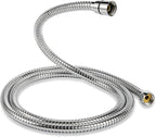 Handheld Shower Head, 6 Spray Setting High Pressure Shower Head with Brass Swivel Ball Bracket and Extra Long Stainless Steel Hose, Chrome, 5"
