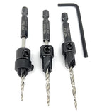 FTG USA Countersink Drill Bit Set for Wood with Tapered Drill Bit 3 Pc #6 (9/64")