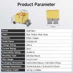 4Pcs KV225G DIN Rail Terminal Blocks, 3-Pole 1 in 6 Out Push-in Wire Connector/Splitter, 690V 24A