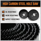 HORUSDY Hole Saw Set 24PCS Hole Saw Kit,Hole Saw Drill Bit Kit, 3/4"-6" (19-152mm) 17PCS Saw Blades, 2 Mandrels, 3 Drill Bit, Installation Plate, Hex Key, For Drywall, Soft Wood, Plywood, Plastic, PVC