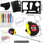 240 Pcs Mini Tape Screwdriver Keychain Set Christmas Men Gifts Bulk Adult Party Favors Multitool Pen Card Tool Measuring Keychains Stocking Christmas Stuffers for Men Dad (Multicolor)