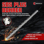 CSOOM SDS Plus Rotary Hammer Drill Bit 9/16"x8.27", Professional Concrete Drill Bit for Concrete, Brick, Stone and Cement Walls
