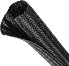 Split Wire Loom Tubing, Cable Protector Sleeve, Braided Cable Management for TV/Computer/Home Theater/Engine Bay, Cord Protectors from Pets No Chew (Black, 3/4"-25ft)