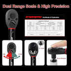 1/4" Torque Wrench (20-240 in-lb / 2.3-27.1 Nm) -Dual Scale, 72-Tooth Ratchet, ±3% Pre-Calibrated Accuracy, Suitable for Bike & Bicycle Maintenance