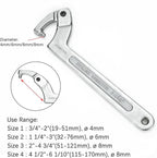 4 pcs Spanner Wrench Set, Adjustable C Pin Spanner Hook Wrench Tool for Machine Tools, Vehicles, Mechanical Equipments,Round Head (4pcs Round Head)