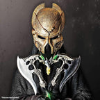 K EXCLUSIVE Alien Predator Fantasy Battle Axe - Stainless Steel Curved Blade, ABS Handle, Aluminum Accents, Includes Matching Dagger, Futuristic Design for Your Fantasy Set - Length 20 1/2"