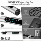 Engraving Pen with 37 Bits,Mini Electric Engraver Etching Machines Cordless Rotary Tools Engraved Jewelry Stone Metal Plastic Wood Resin Model (Silver)